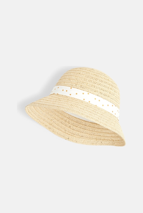 Chapeau cloche fil argenté beige bébé fille