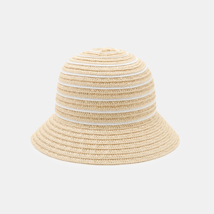 Chapeau cloche fil doré et blanc bébé fille 1