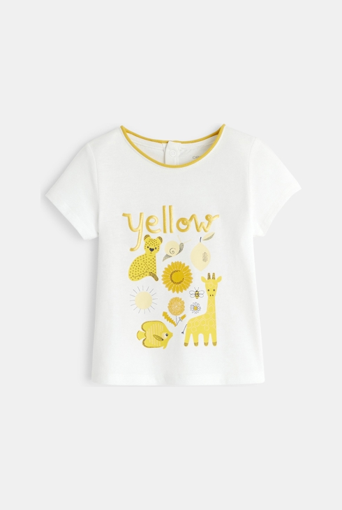 Majica s potiskom živali  rumena dojenček deklica 1