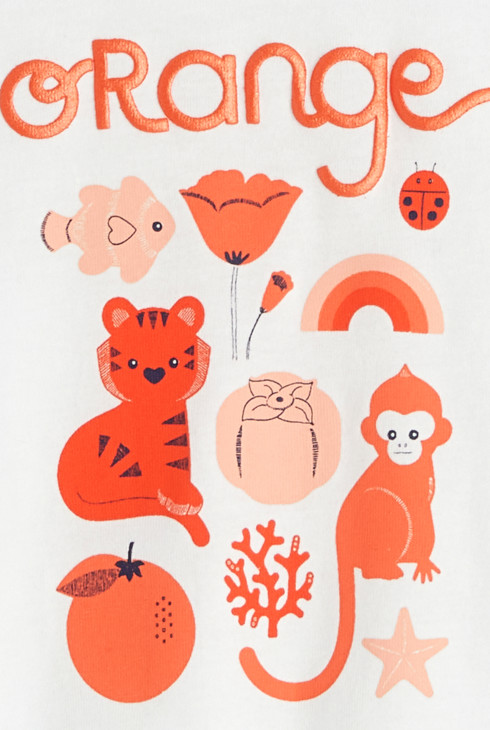 T-Shirt mit Tiermotiv Orange Baby Mädchen 2