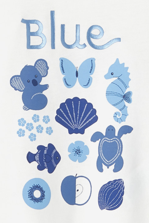 T-Shirt mit Tiermotiv Blau Baby Mädchen 2