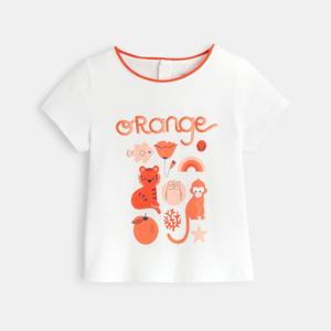 T-shirt imprimé animaux orange bébé fille 1