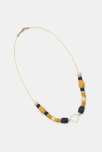 Collier de perles avec 1 cœur bleu fille