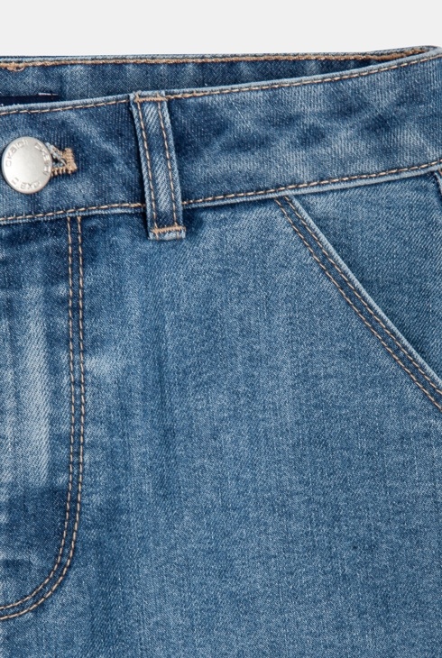 Short en jean délavé bleu fille 2