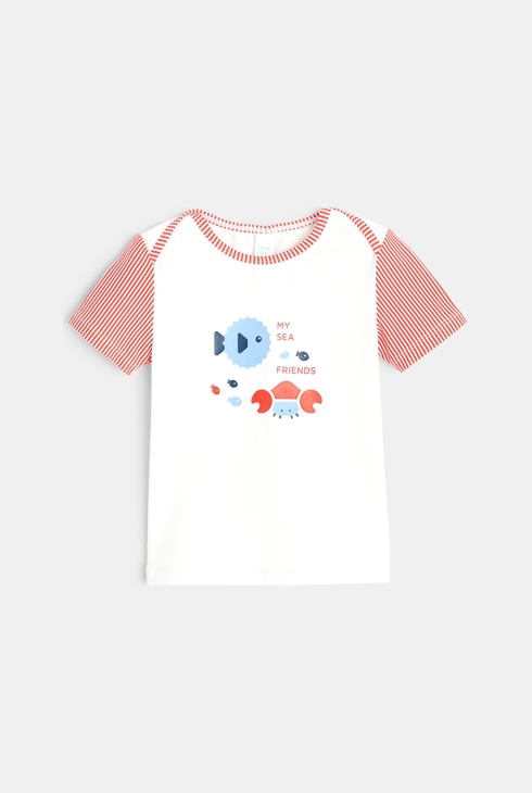 Majica za zaščito pred UV-žarki z mornarskimi motivi dojenček deček 1