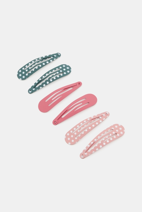 Modische Haarspangen aus Metall mit Schnappverschluss (6er-Pack) Grün Mädchen 1