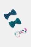 Barrettes nœuds papillon imprimés (lot de 3) vertfille