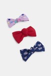Barrettes nœuds papillon imprimés (lot de 3) gris/noir fille