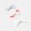 Barrettes nœuds papillon imprimés (lot de 3) blanc fille