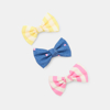 Barrettes nœuds papillon imprimés (lot de 3) jaune fille