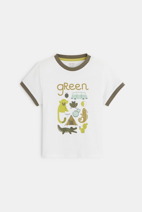 Zelena majica z živalmi iz jerseyja dojenček deček 1