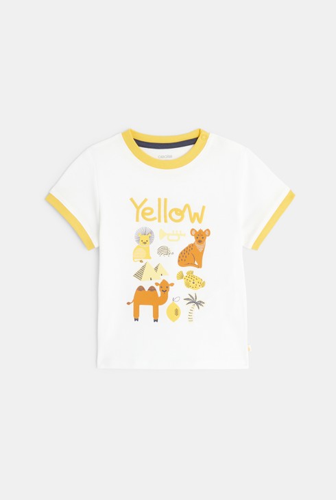 Rumena majica z živalmi iz jerseyja dojenček deček 1
