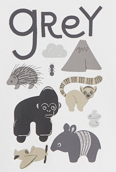 Siva majica z živalmi iz jerseyja dojenček deček 2