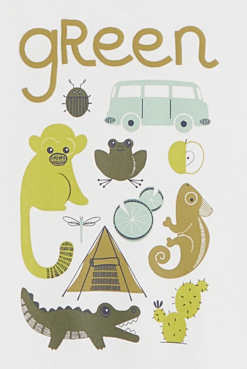 Zelena majica z živalmi iz jerseyja dojenček deček 2