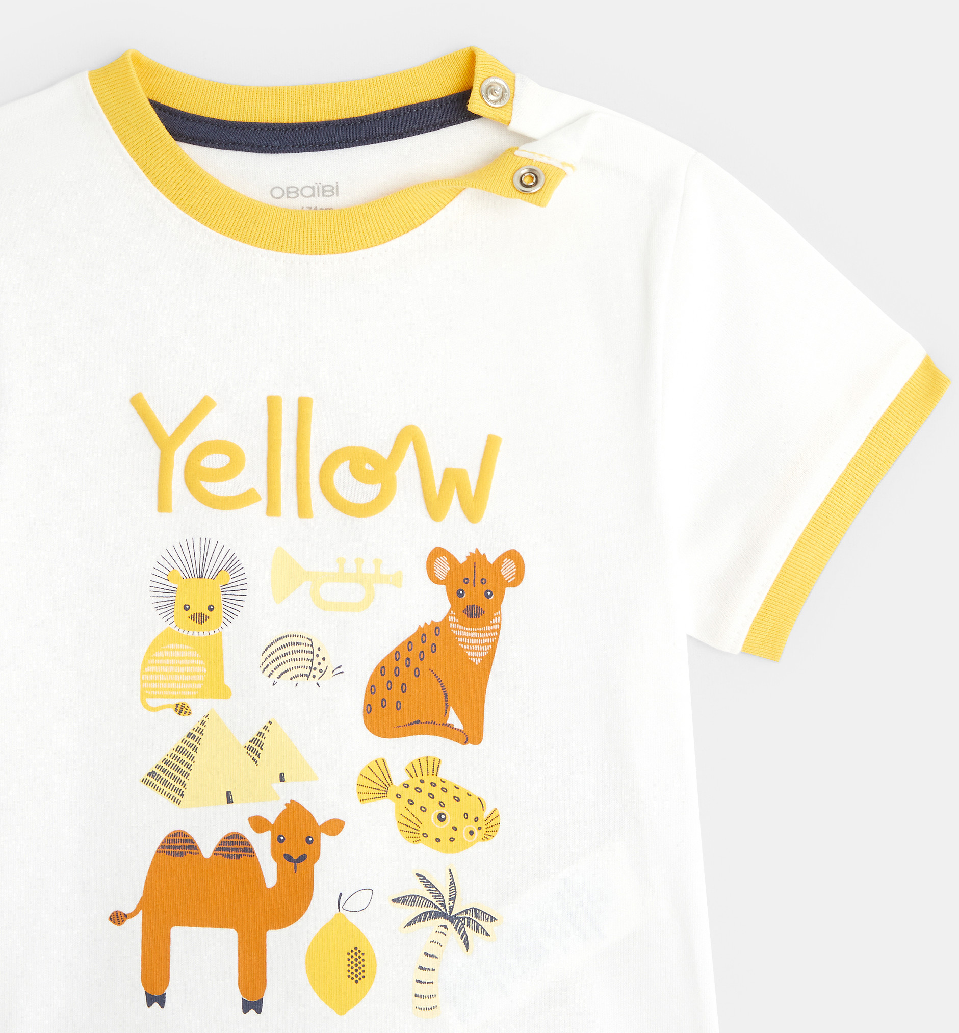 Rumena majica z živalmi iz jerseyja dojenček deček 2