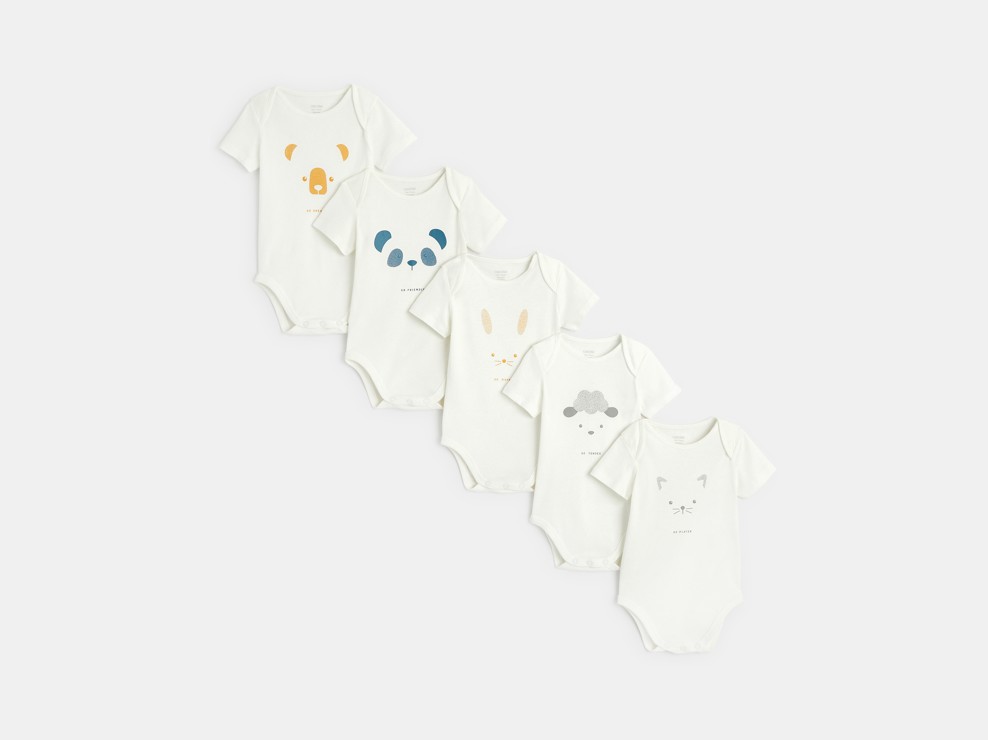 Body col US frimousses (lot de 5) blanc naissance 1