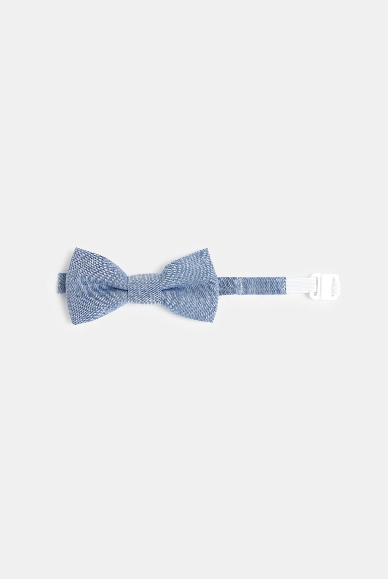 Nœud papillon effet chambray bleu garçon 1