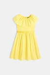 Robe à encolure volantée jaune fille 2