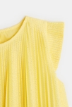 Robe unie plissée et pailletée jaune fille 2