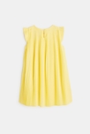 Robe unie plissée et pailletée jaune fille 3