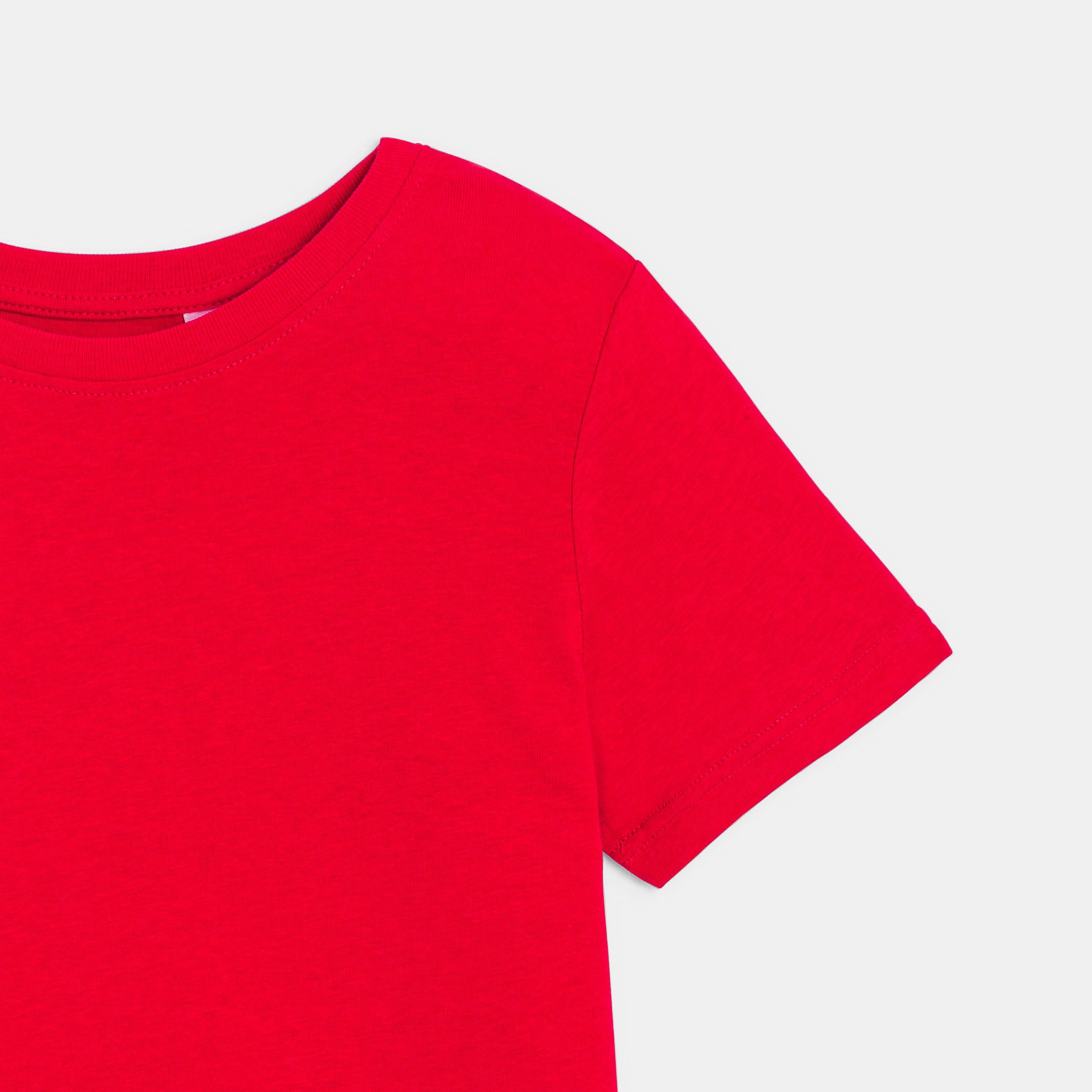 T-shirt basique manches courtes rouge garçon - Rouge grenadine