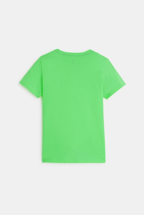 T-shirt basique manches courtes vert garçon