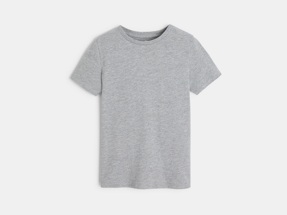 T-shirt basique manches courtes gris garçon 1