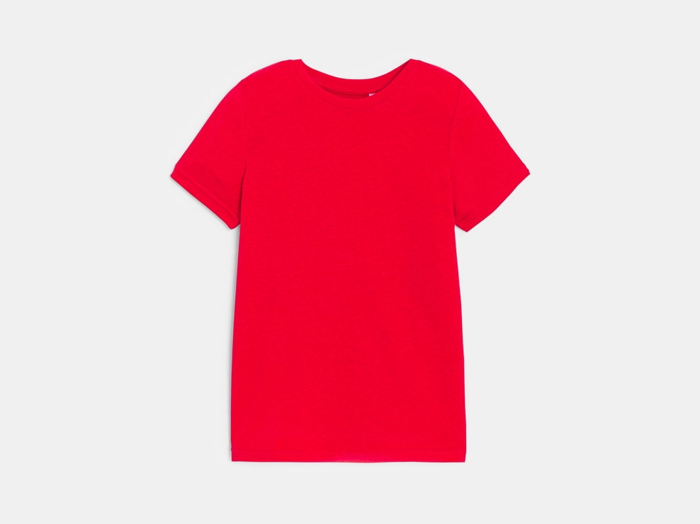 Camiseta básica de manga corta roja niño 1