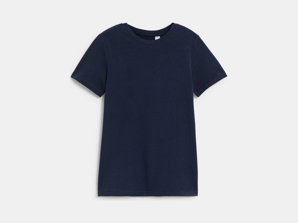T-shirt basic a maniche corte blu bambino 1