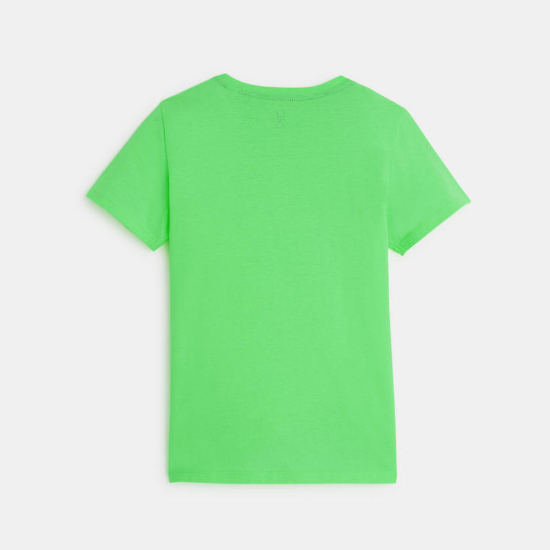 T shirt basic a maniche corte verde bambino Okaidi Obaibi