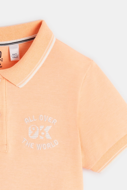 Poloshirt aus Pikee mit kurzen Ärmeln Orange Jungen