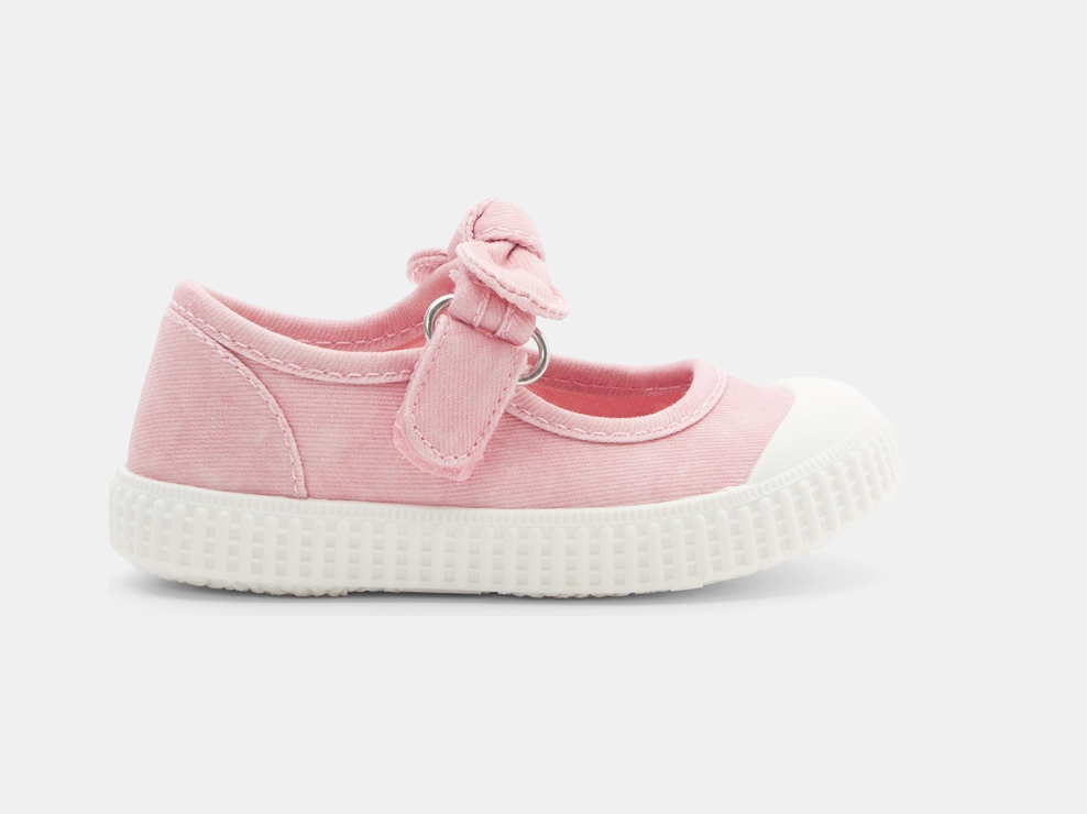 Ballerines toile à noeud blanc bébé fille 1