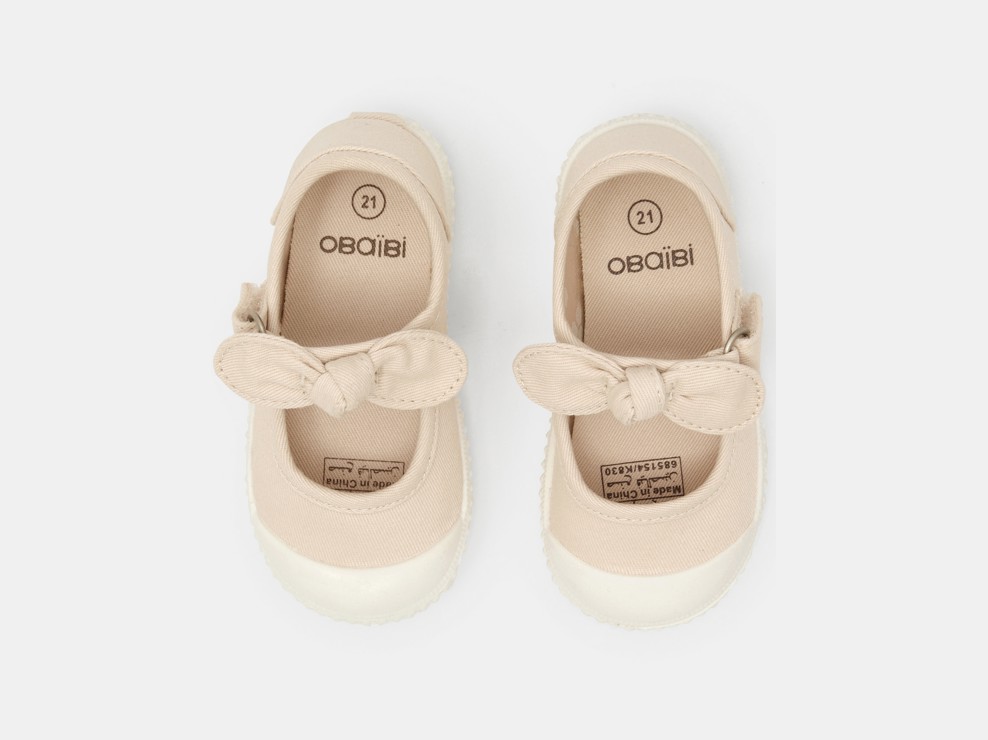 Stoffballerinas mit Schleife rosa Kleinkind Mädchen 2