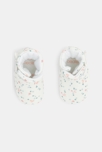 Chaussons maille imprimé fleuri blancs naissance 2