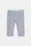 Pantalon toile rayée modulable bleu bébé garçon 1