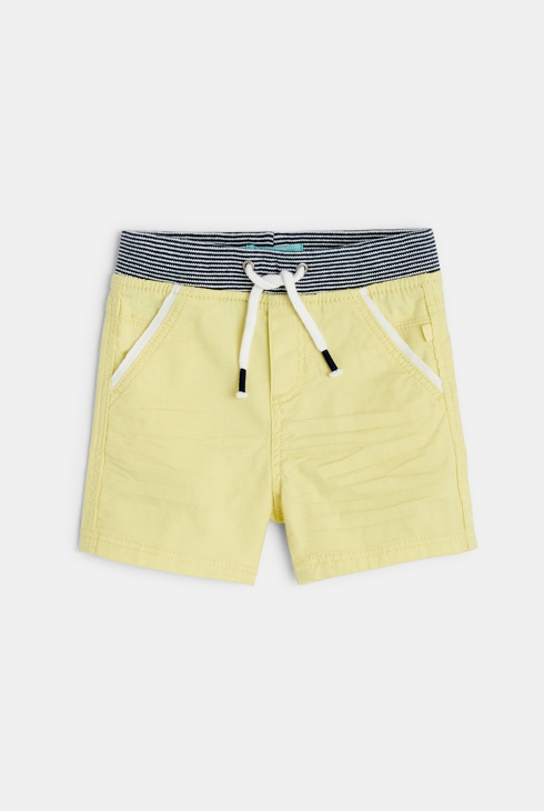Platnene kratke hlače z elastičnim pasom  rumena dojenček deček 1