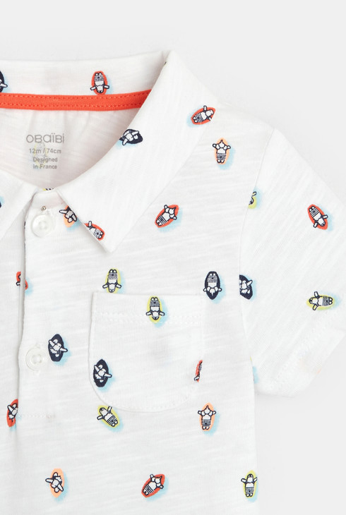 Potiskana polo majica z živalmi, ki surfajo dojenček deček 2