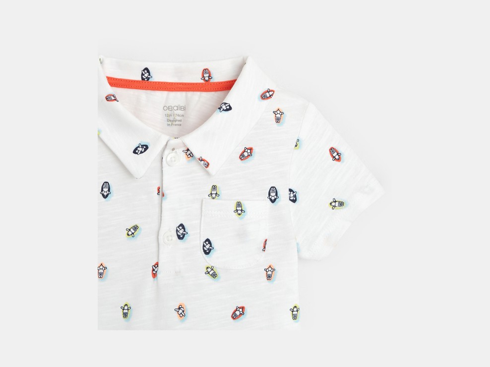 Potiskana polo majica z živalmi, ki surfajo dojenček deček 2