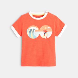 T-shirt éléphant surfer orange bébé garçon 1