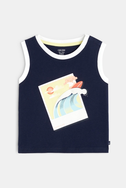 Majica brez rokavov s fotografijo slona modra dojenček deček 1