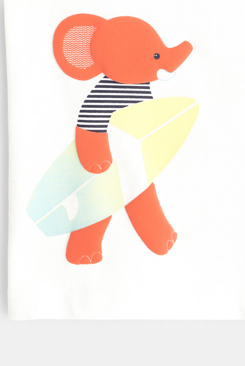 Majica brez rokavov s slonom, ki surfa bela dojenček deček 2