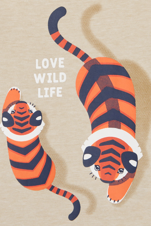 Majica iz pisanega blaga s tigri bela dojenček deček 2