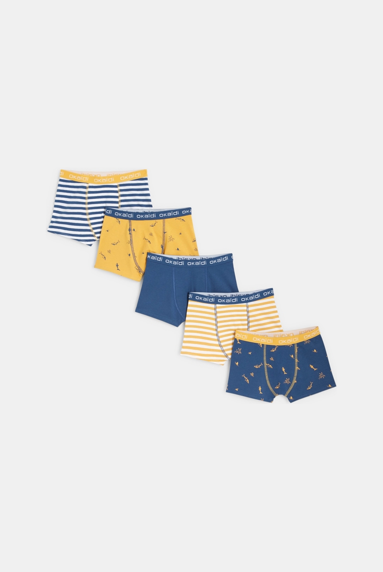 Slips boxers en jersey (lot de 5) jaune garçon 1