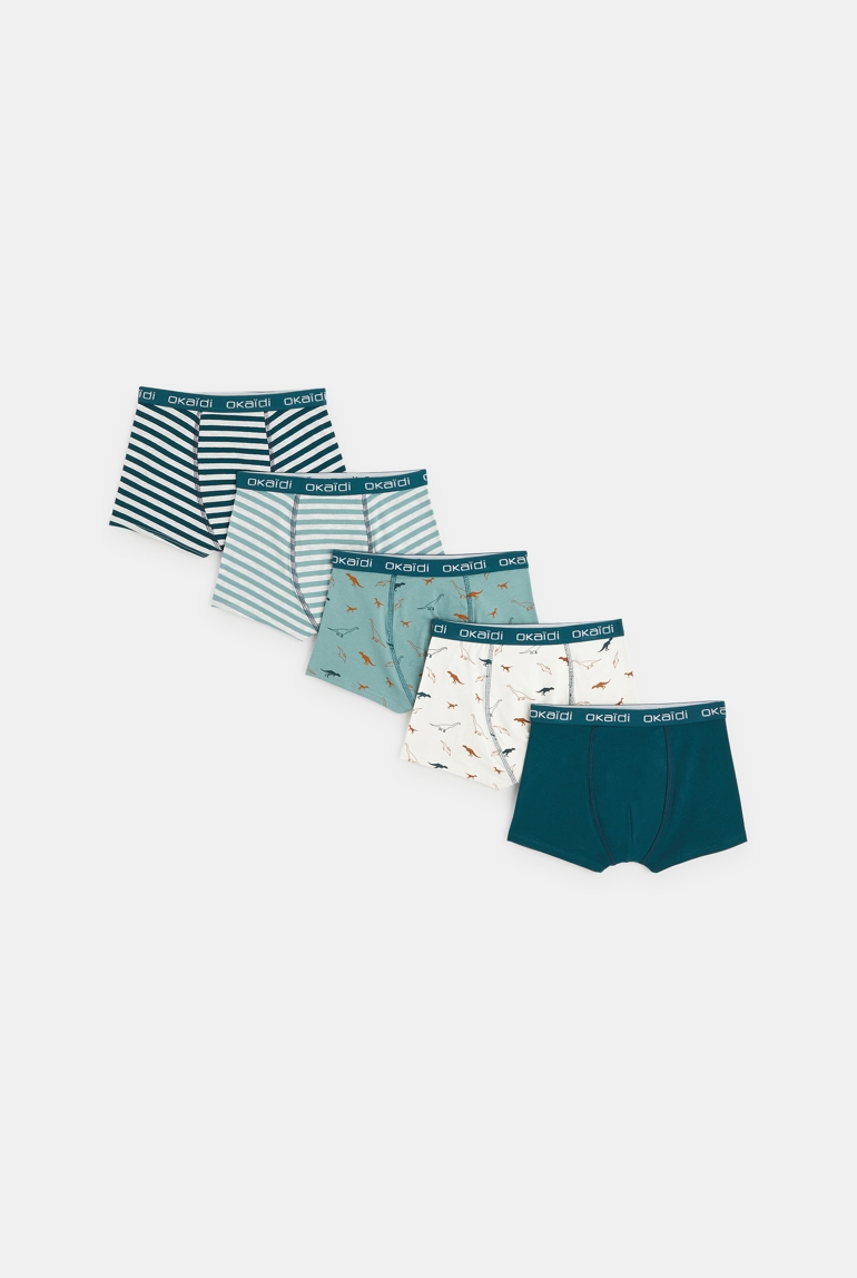 Slips boxers en jersey (lot de 5) vert garçon 1