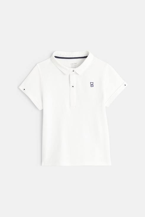 Set aus kurzer Latzhose und Poloshirt Blau Baby Jungen
