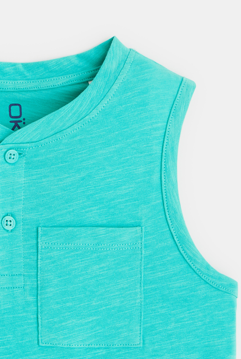 Débardeur en jersey flammé bleu garçon