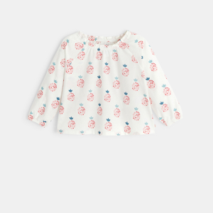 Blouse imprimé floral rose bébé fille 1