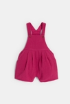 Salopette courte gaze de coton rose bébé fille
