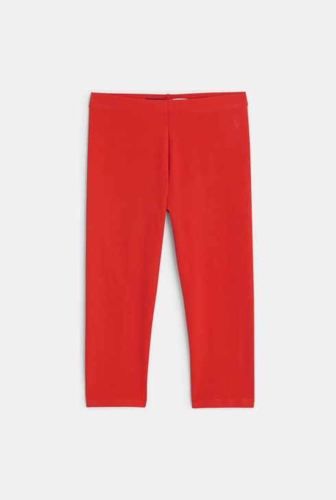 Kurze Leggings, unifarben Rot Mädchen 1