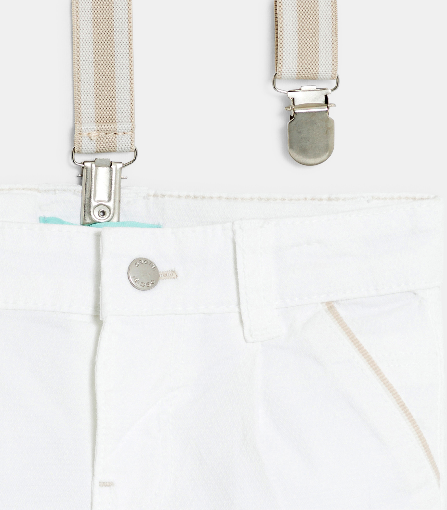 Verspielte Bermuda-Shorts aus Baumwolle mit Falten und Hosenträgern Baby Jungen 2